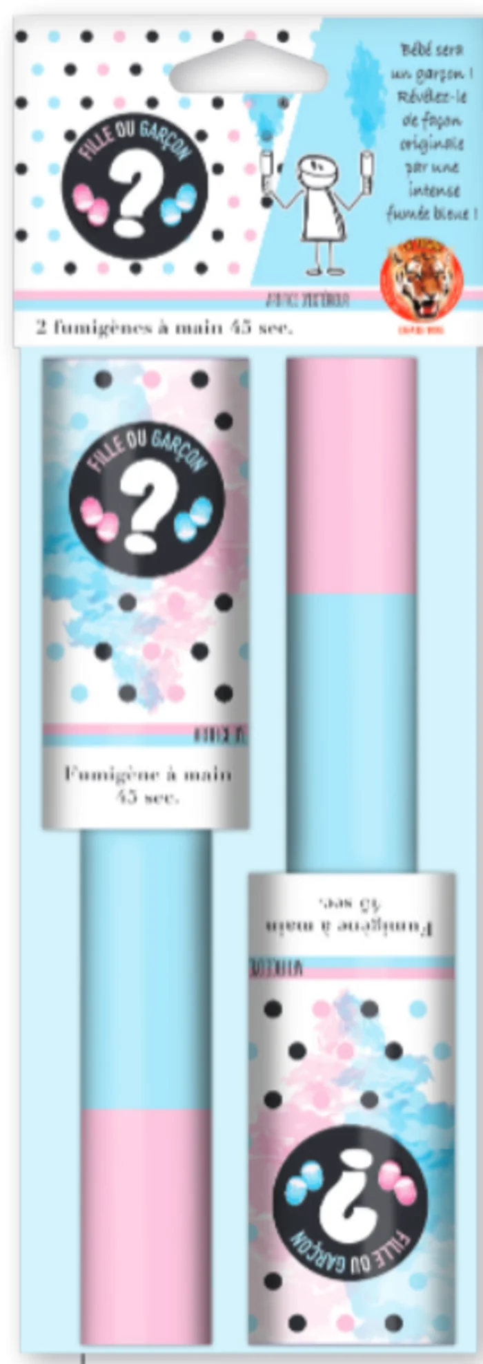 2 fumigènes à main 45sec baby bleu(scol 1) de la marque nan. Réf. P166043.