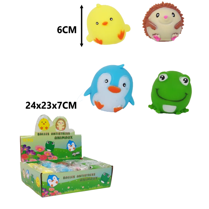 balles anti-stress animaux de la marque SANDY. Réf. TDD166.