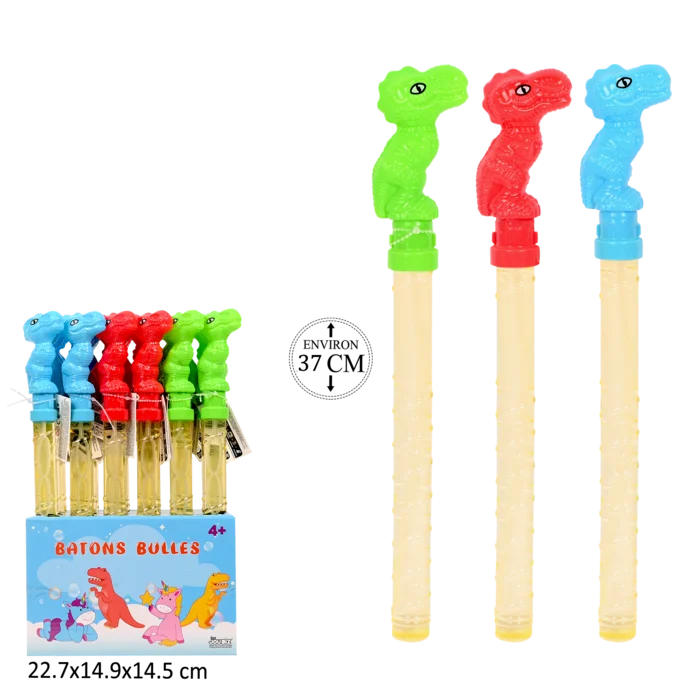 batons bulles dinosaures 37 cm de la marque SANDY. Réf. TDZ223.