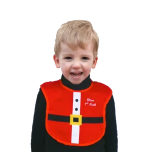 bavoir décor brodé Père Noël (scol 24) de la marque SANDY. Réf. NEDQ135.