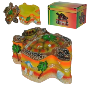 boîte résine forme tortue de la marque SANDY. Réf. RUQ944.