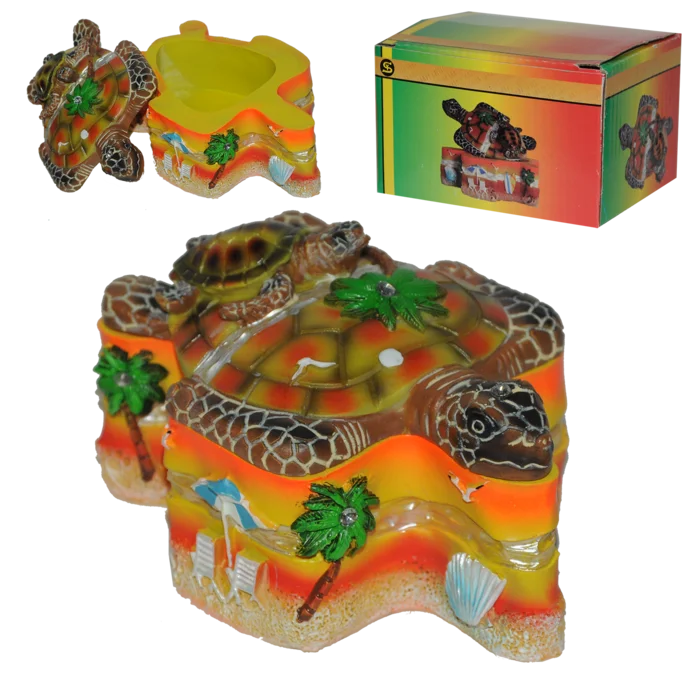 boîte résine forme tortue de la marque SANDY. Réf. RUQ944.