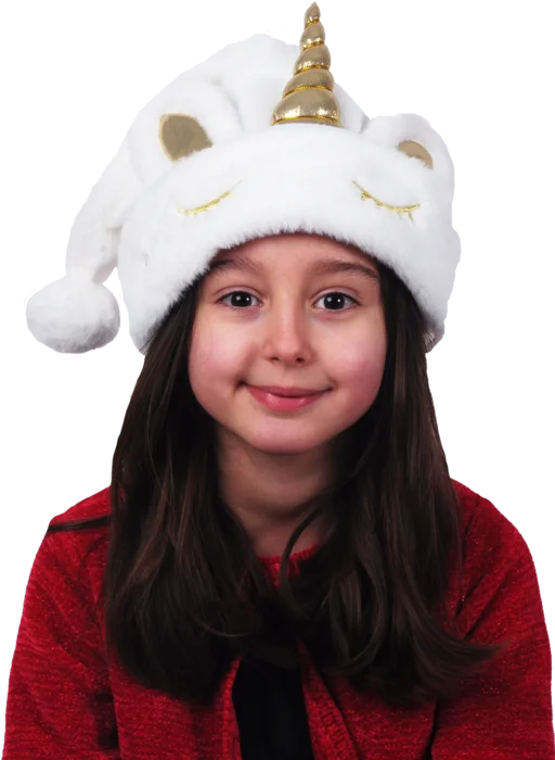 bonnet blanc licorne de la marque SANDY. Réf. NEDD304.