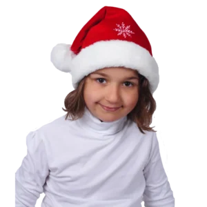 bonnet de Noël enfant velours broderie flocons de la marque SANDY. Réf. NEDD101.