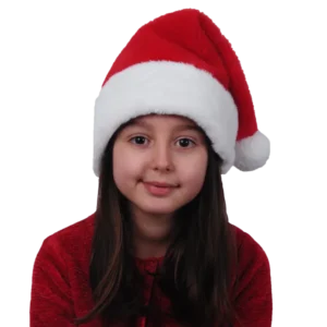 bonnet de Noël peluche rouge avec pompon enfant de la marque SANDY. Réf. NEDD102.