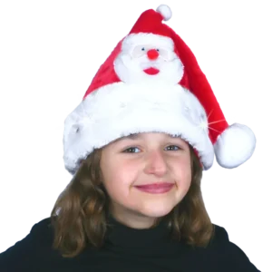 bonnet enfant lumineux étoiles blanches Père Noël (scol 12) de la marque SANDY. Réf. NEDQ125L.