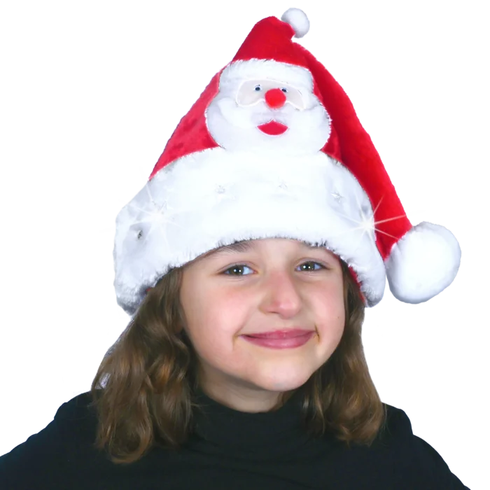 bonnet enfant lumineux étoiles blanches Père Noël (scol 12) de la marque SANDY. Réf. NEDQ125L.