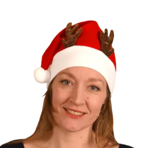 bonnet Noël adulte feutrine douce avec cornes de la marque SANDY. Réf. NDT125.