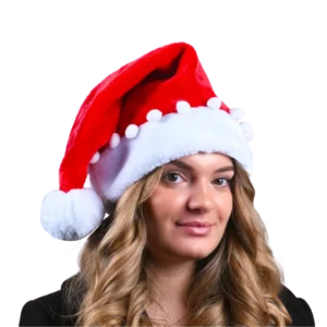 bonnet rouge de Noël avec pompons (scol 12) de la marque SANDY. Réf. NDQ123.