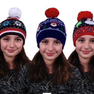 bonnet tricot enfant décor Noël 2ass de la marque SANDY. Réf. NEDZ1125.