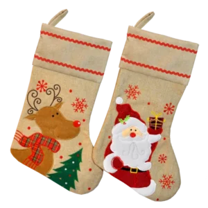 botte brodée style lin 41 cm 2 ass (scol 12) de la marque SANDY. Réf. NB77144.