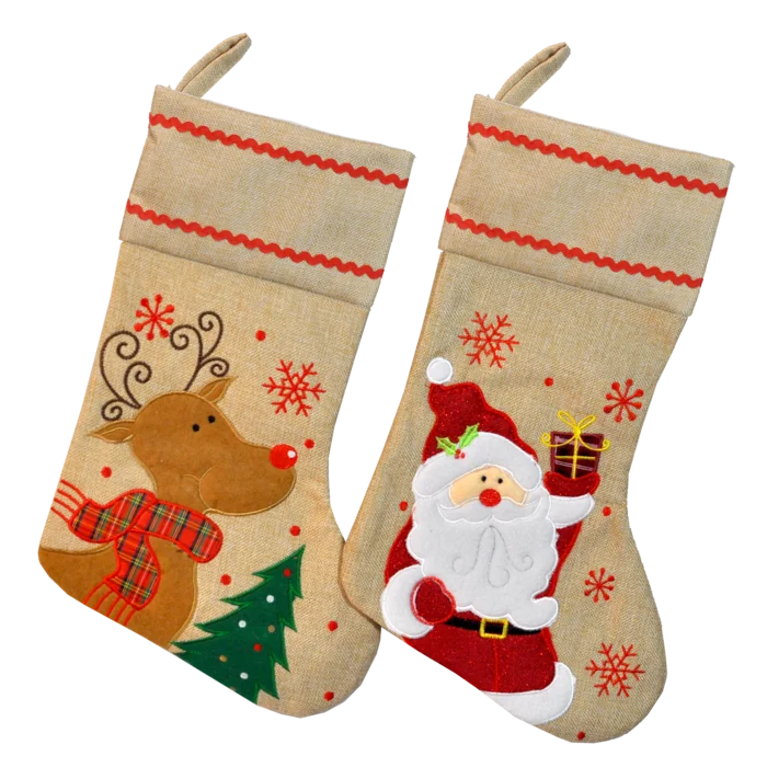 botte brodée style lin 41 cm 2 ass (scol 12) de la marque SANDY. Réf. NB77144.