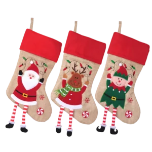 bottes style lin personnages brodés avec jambes 3ass (scol 12) 41 cm de la marque SANDY. Réf. NBDD100.