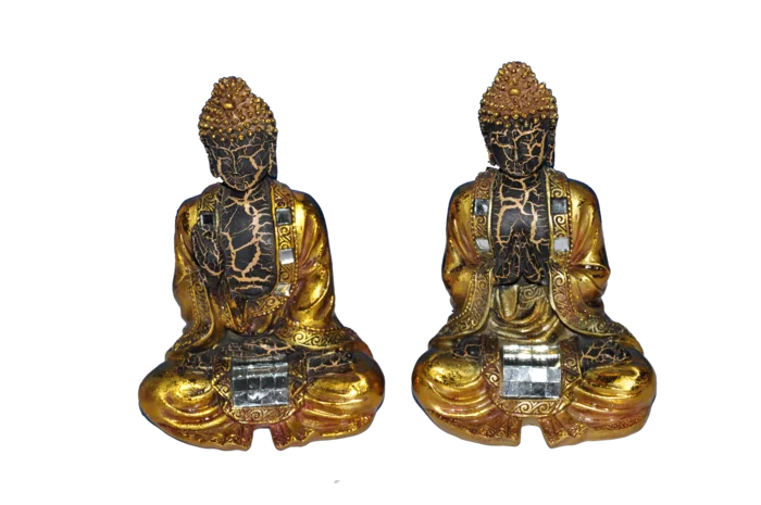 bouddha assis dore de la marque SANDY. Réf. ROZ134A.