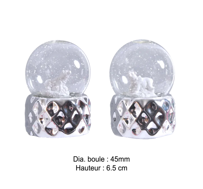 boule à neige 45mm ours 2ass de la marque SANDY. Réf. NVDT102.