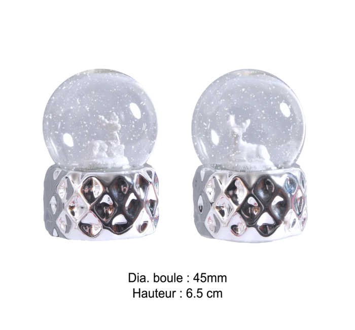 boule à neige 45mm cerf 2ass de la marque SANDY. Réf. NVDT103.
