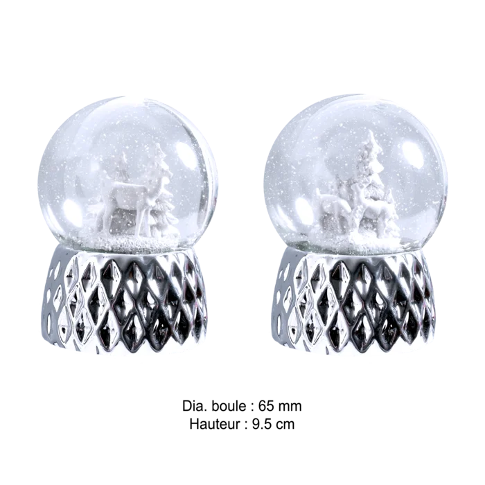 boule à neige 65mm biche 2ass de la marque SANDY. Réf. NVDT202.