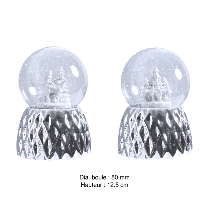 boule à neige 80mm biche 2ass de la marque SANDY. Réf. NVDT301.