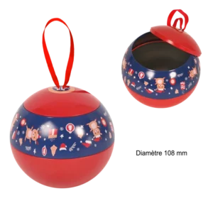 boule de Noël avec ruban de la marque SANDY. Réf. DDT312.