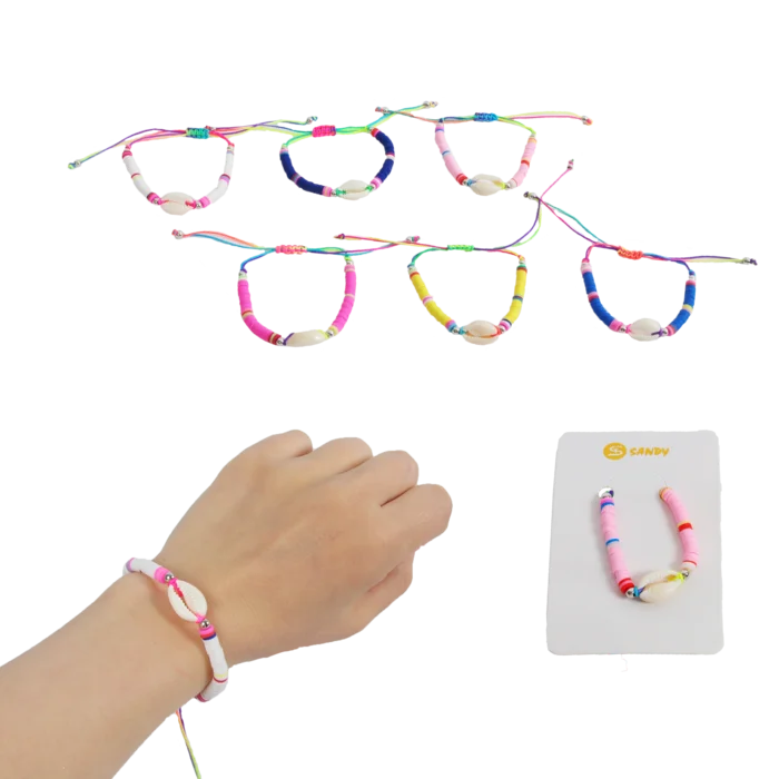 bracelet coquillage multicolore 6ass de la marque SANDY. Réf. BDD106.