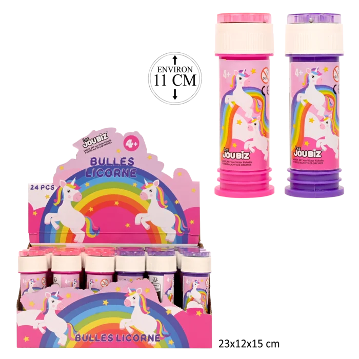 bulles licornes 60ml de la marque SANDY. Réf. TDT154.