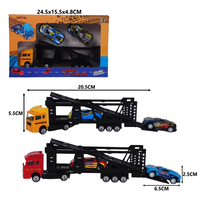 camion avec voitures en métal de la marque SANDY. Réf. TDD115.