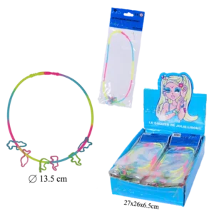 collier élastique phosphorescent avec animaux de la marque SANDY. Réf. TOZ1036.