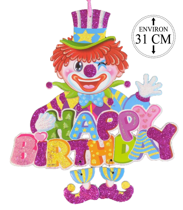 décoration happy birthday 27x31 cm de la marque SANDY. Réf. FUH334.
