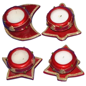 décoration Noël rouge avec bougie de la marque SANDY. Réf. VUD155.