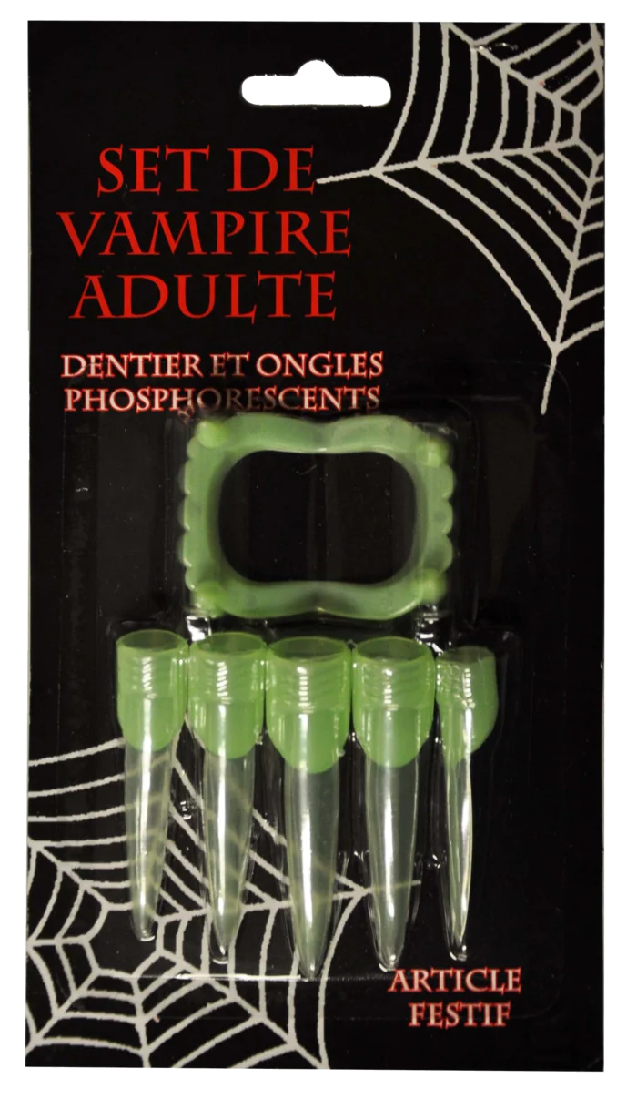 dents et ongles phosphorescents de la marque SANDY. Réf. H6655.