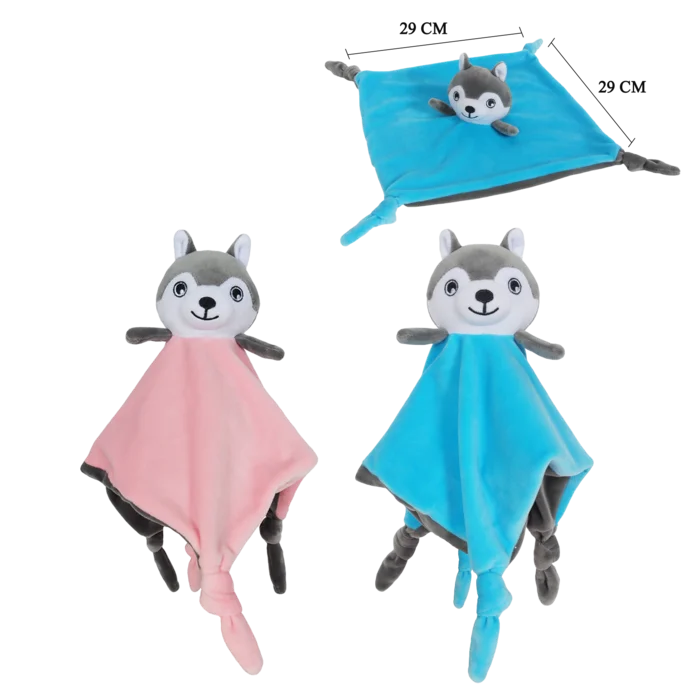 doudou 29x29 cm husky de la marque CRAPOUILLE. Réf. PDT514.