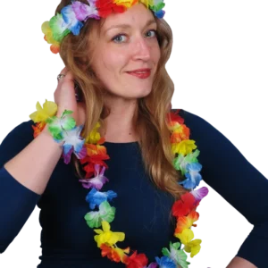 ensemble fleuri - couronne, collier, bracelets de la marque SANDY. Réf. FOZ371.