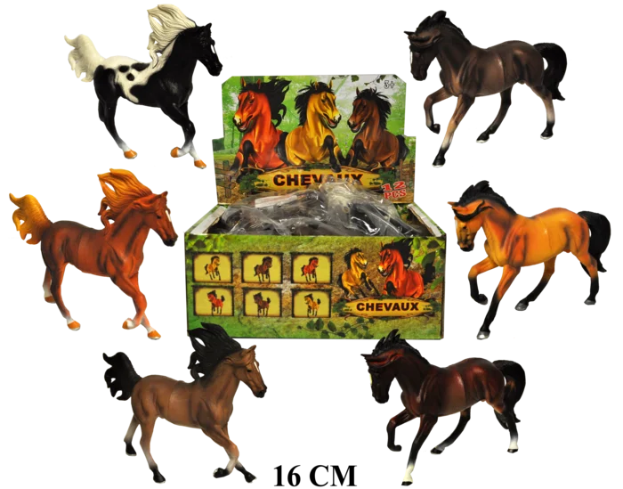 figurines chevaux 14 cm de la marque SANDY. Réf. A16128.