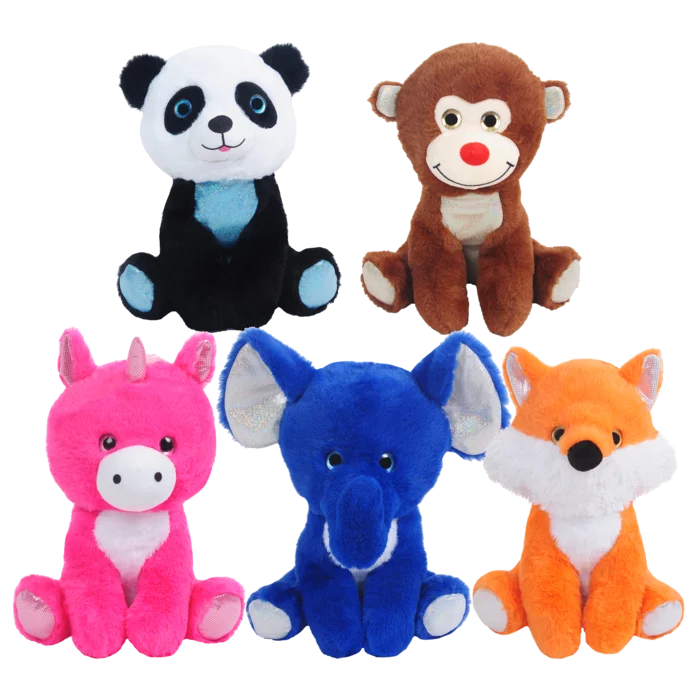 mélange 15 peluches 28 cm de la marque SANDY. Réf. MPDT400.