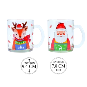 mug Père Noël et renne avec pulls 2ass de la marque SANDY. Réf. VDQ302.