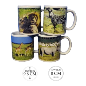 mugs animaux sauvages 325ml de la marque SANDY. Réf. VUC612.