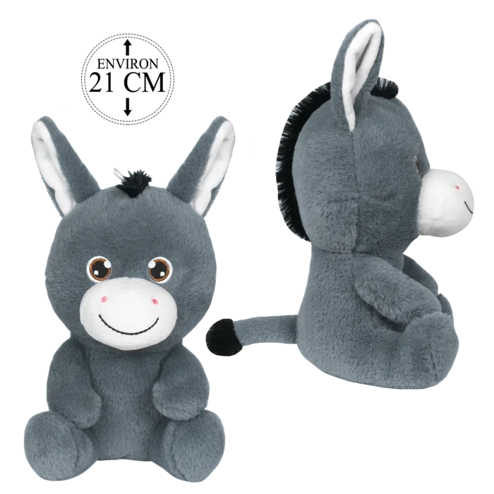 peluche âne assis 21 cm de la marque BOZAMI. Réf. PDC401-21.
