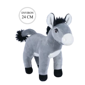 peluche âne gris 24 cm de la marque BOZAMI. Réf. PDT110-24.