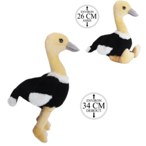 peluche autruche 26 cm de la marque BOZAMI. Réf. PDT519-26.