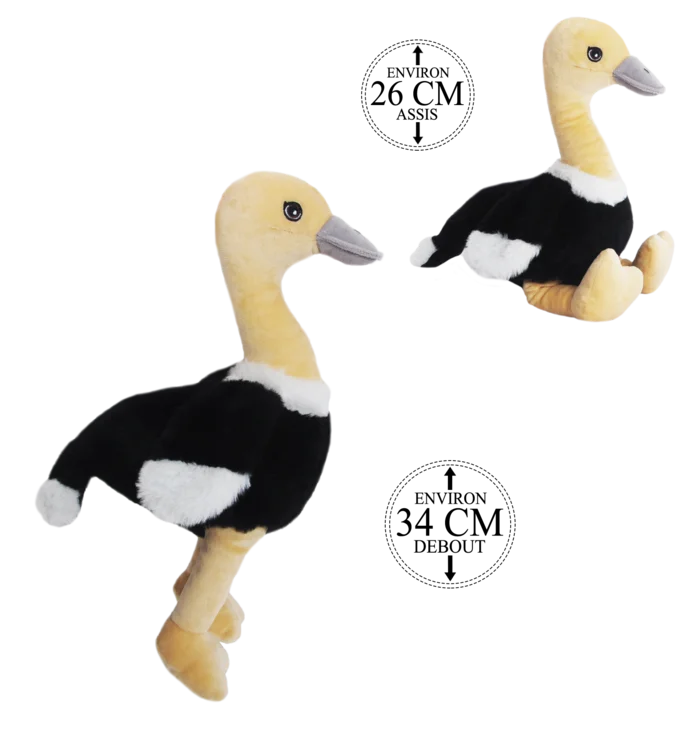 peluche autruche 26 cm de la marque BOZAMI. Réf. PDT519-26.