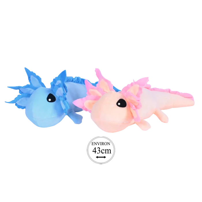 peluche axolotl 43 cm de la marque SANDY. Réf. PDC503-43.