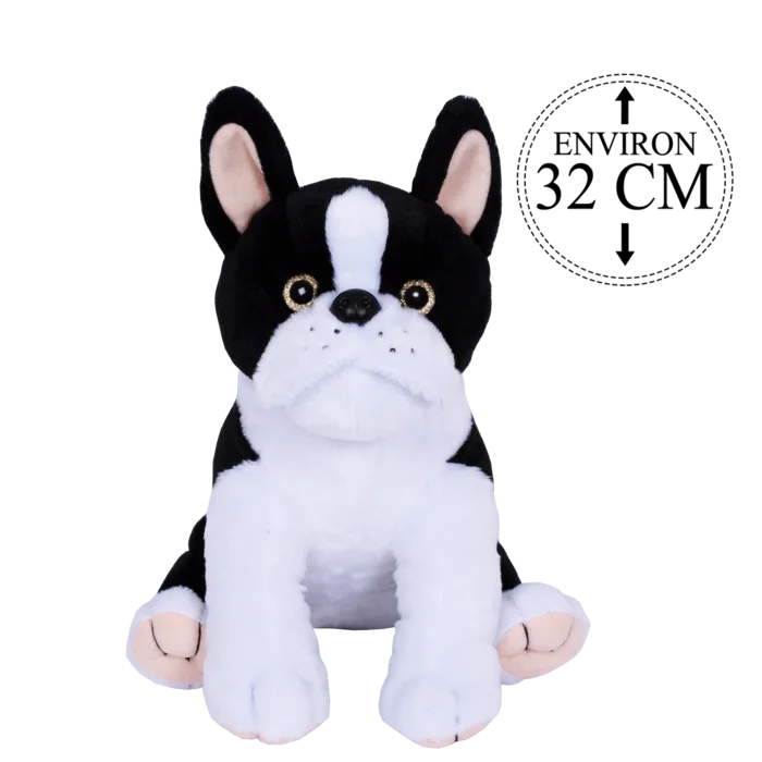 peluche bouledogue 32 cm de la marque SANDY. Réf. PDZ469-32.