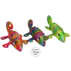 peluche caméléon 32 cm 3ass de la marque SANDY. Réf. PDC316-32.
