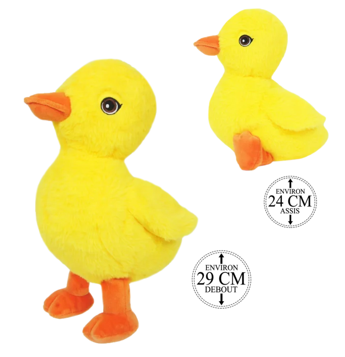 peluche canard 24 cm de la marque BOZAMI. Réf. PDT517-24.
