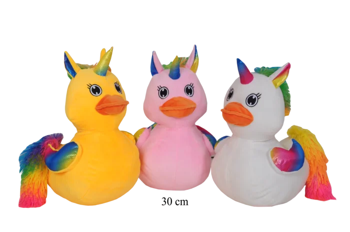 peluche canard licorne 30 cm de la marque SANDY. Réf. PUN132-30.