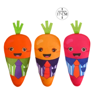 peluche carotte 17 cm de la marque SANDY. Réf. PDQ109.