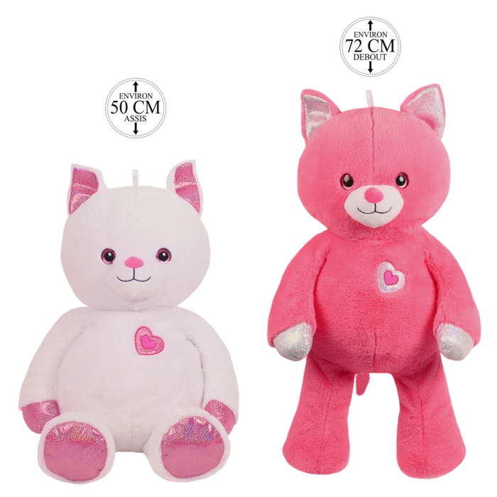 peluche chat amifou 50 cm assis de la marque AMIFOU. Réf. PDT221-50.