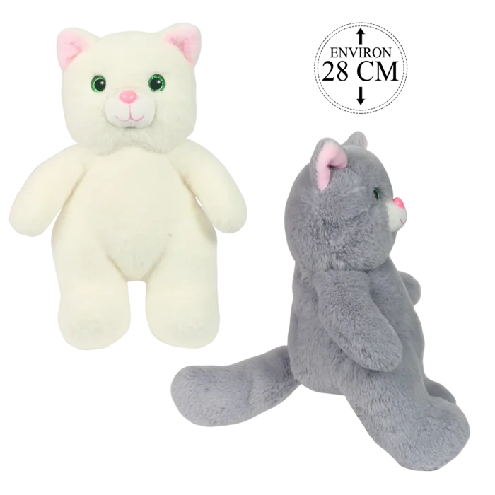 peluche chat debout 28 cm de la marque BOZAMI. Réf. PDC217-28.