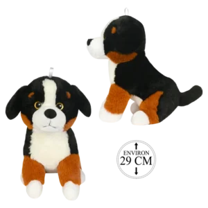 peluche chien bouvier 29 cm de la marque BOZAMI. Réf. PDC108-29.