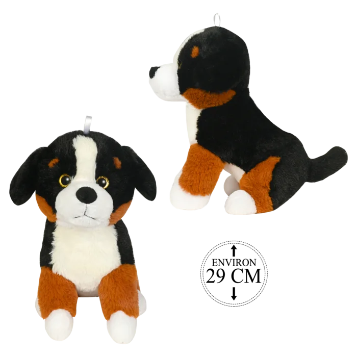 peluche chien bouvier 29 cm de la marque BOZAMI. Réf. PDC108-29.